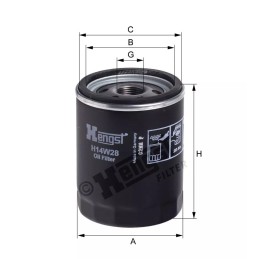 H14W28 Hengst alyvos filtras