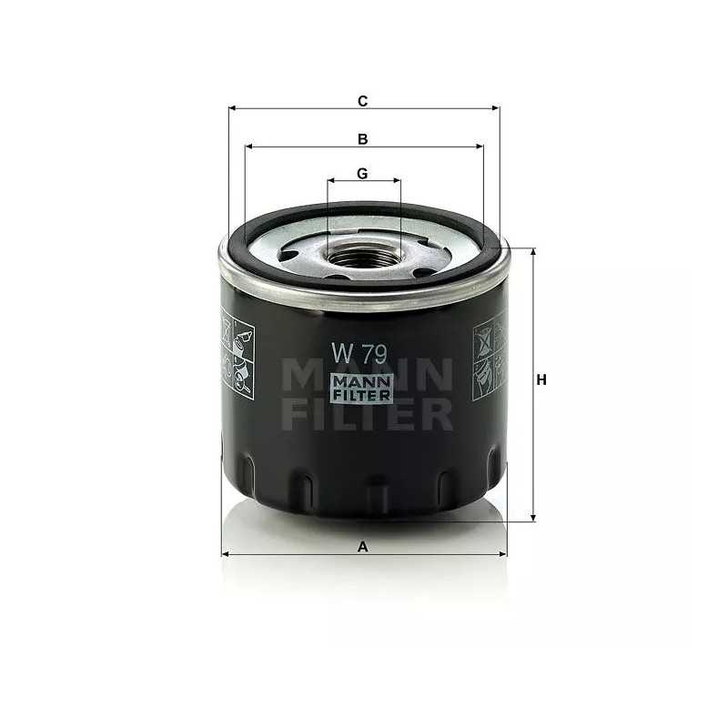 W 79 MANN-FILTER ALYVOS FILTRAS NISSAN OPEL RENAULT DACIA