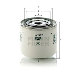 W 917 MANN-FILTER ALYVOS FILTRAS VOLVO RENAULT STEYR