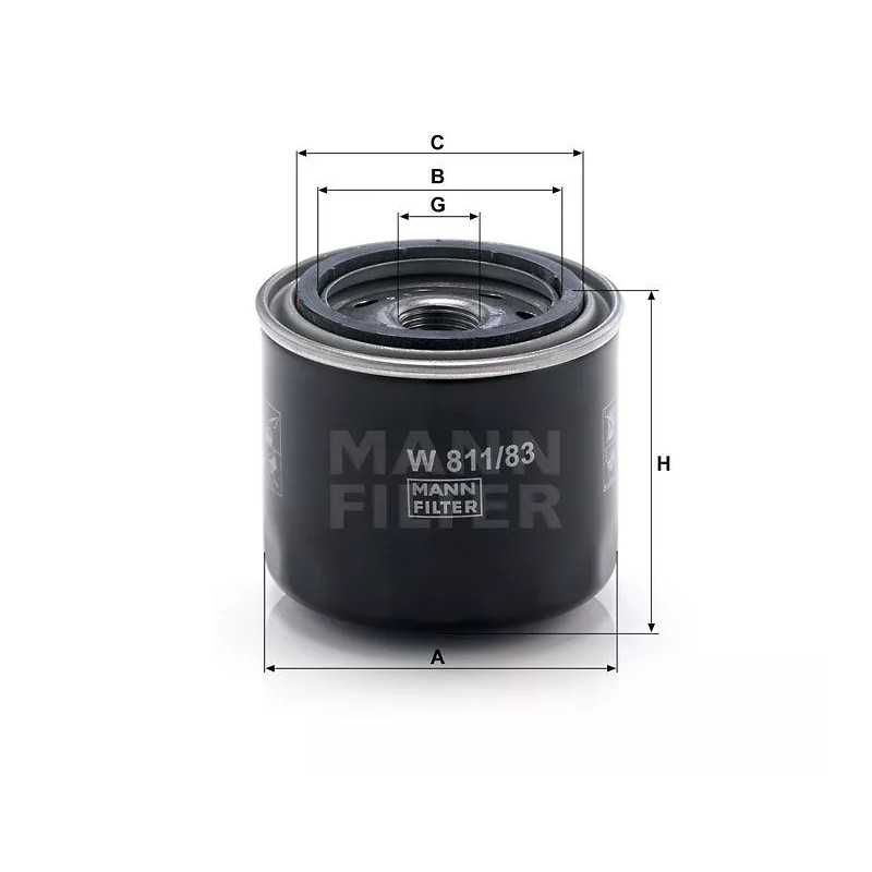 W 811/83 MANN-FILTER alyvos filtras NISSAN MICRA 1.0/1.2 82-92