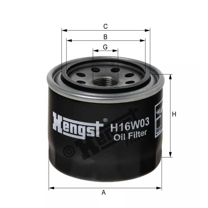 H16W03 Hengst alyvos filtras