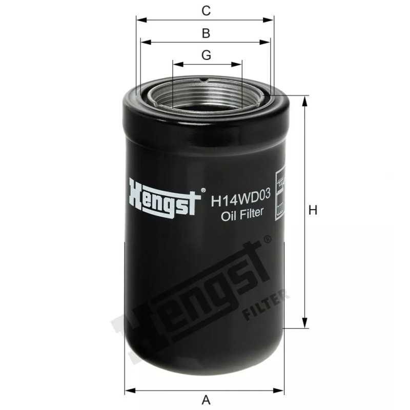 H14WD03 Hengst alyvos filtras
