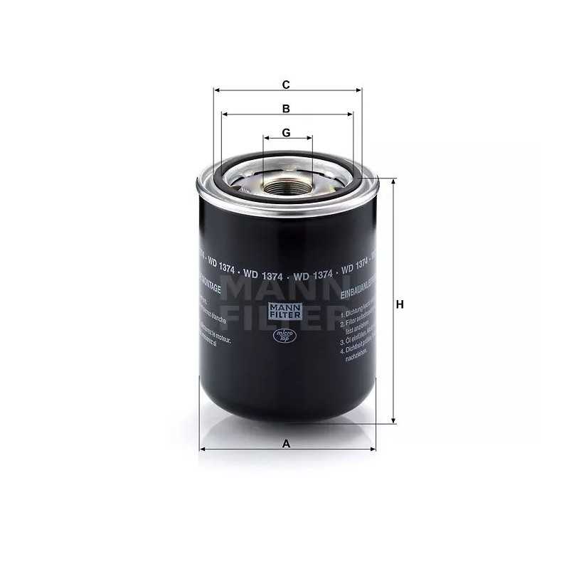 WD 1374 MANN-FILTER alyvos filtras