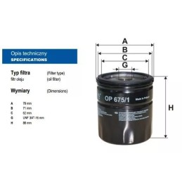 OP 675/1 FILTRON alyvos filtras
