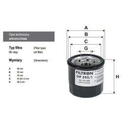 OP 595/1 FILTRON alyvos filtras