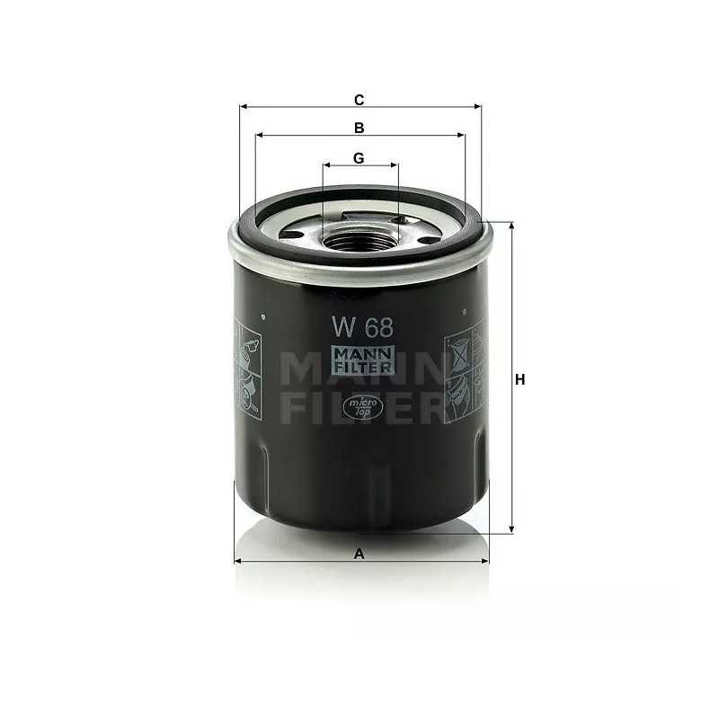 68 MANN-FILTER ALYVOS FILTRAS RENAULT CLIO, TWINGO 1.2 96-