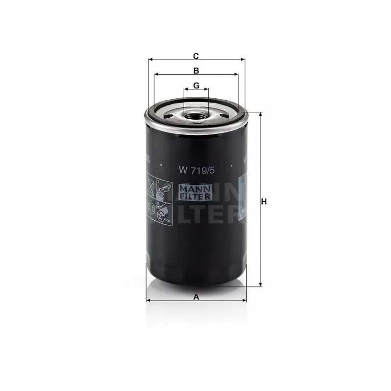 W 719/5 MANN-FILTER alyvos filtras VW AUDI