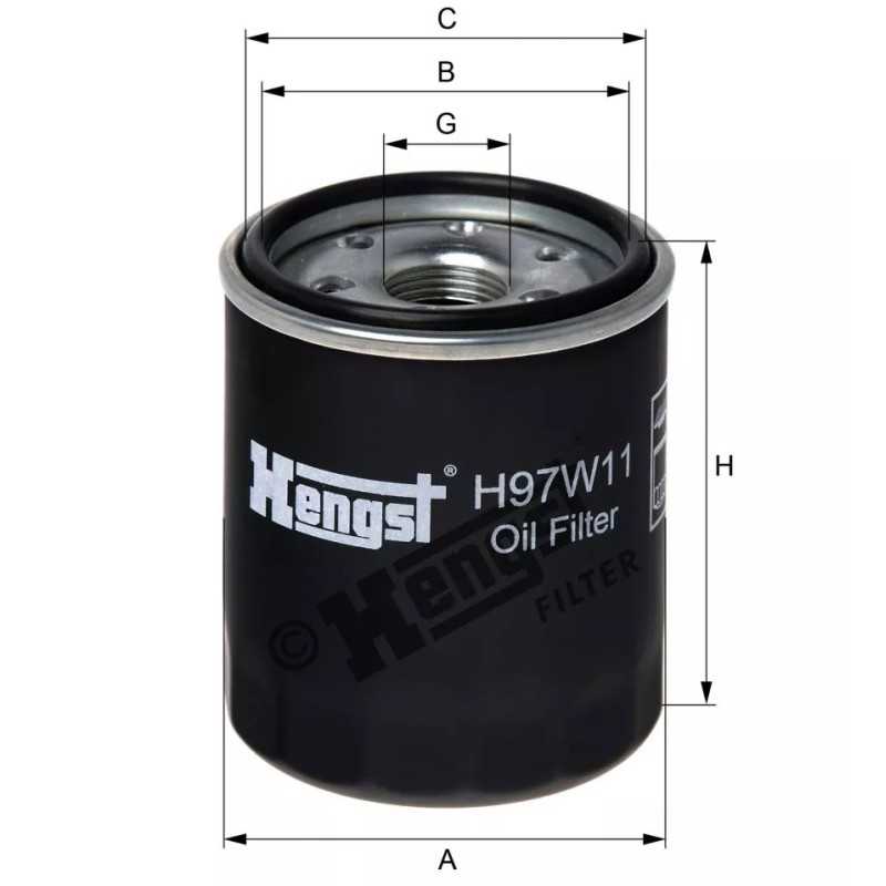 H97W11 Hengst alyvos filtras