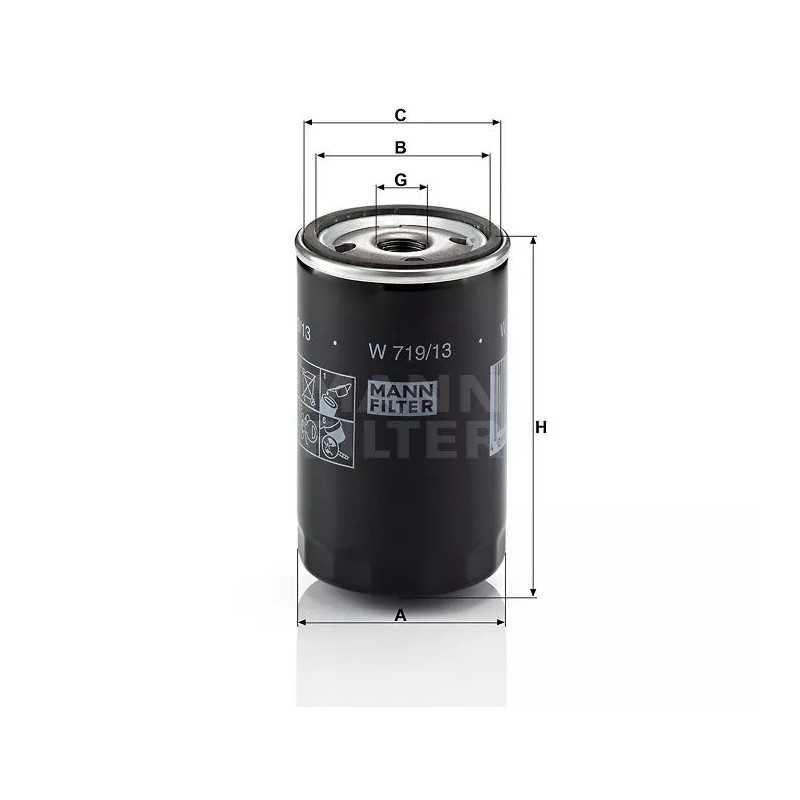 W 719/13 MANN-FILTER alyvos filtras