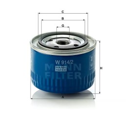 W 914/2 MANN-FILTER ALYVOS FILTRAS CHRYSLER DACIA FORD