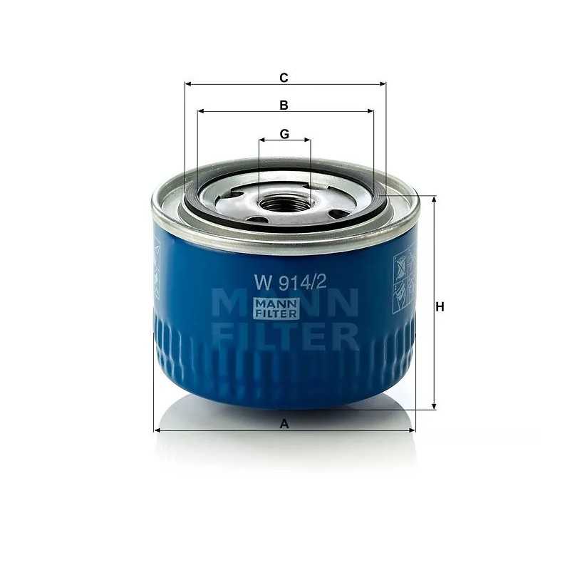 W 914/2 MANN-FILTER ALYVOS FILTRAS CHRYSLER DACIA FORD