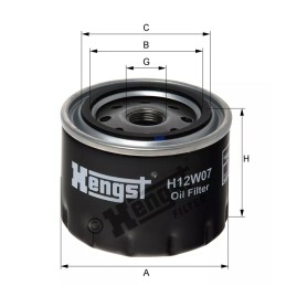 H12W07 Hengst alyvos filtras