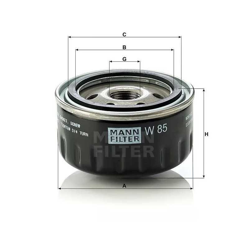 W 85 MANN-FILTER alyvos filtras RENAULT