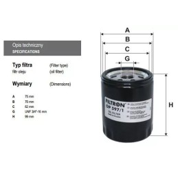 OP 597/1 FILTRON alyvos filtras