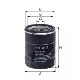H14W12 Hengst alyvos filtras