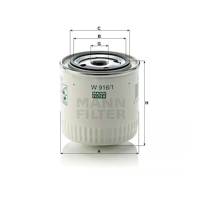W 916/1 MANN-FILTER alyvos filtras FORD TOYOTA