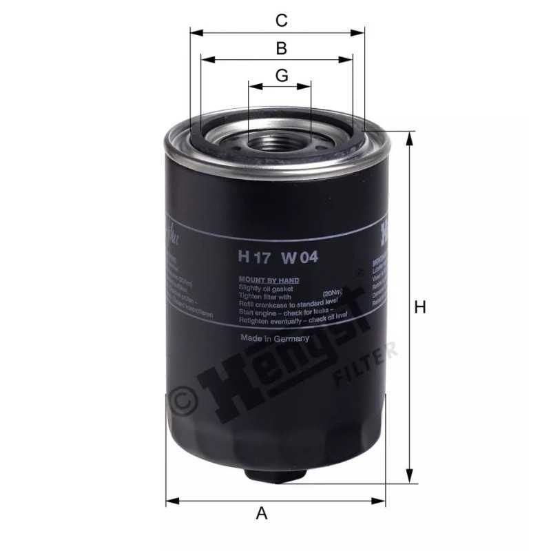 H17W04 Hengst alyvos filtras