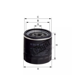 H90W12 Hengst alyvos filtras