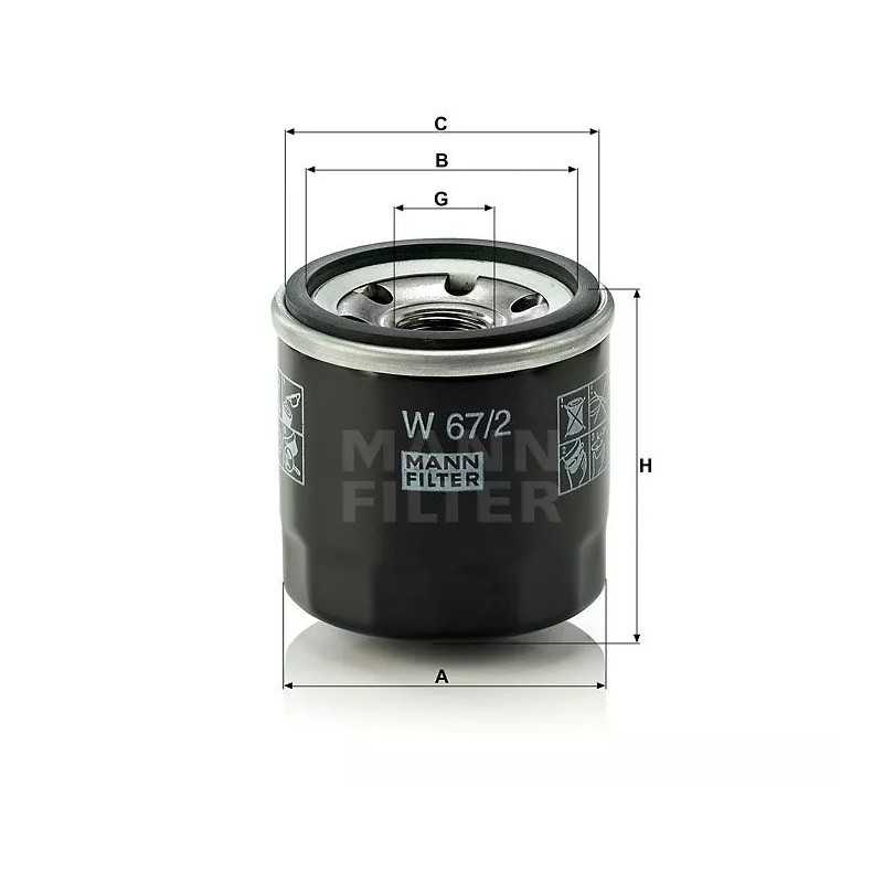 W 67/2 MANN-FILTER alyvos filtras DAEWOO SUZUKI