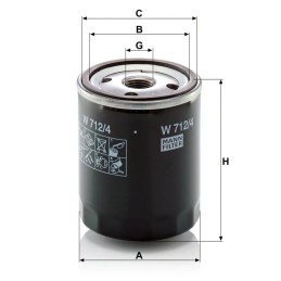 W 712/4 MANN-FILTER alyvos filtras