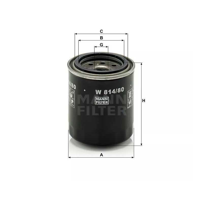W 814/80 MANN-FILTER alyvos filtras OPEL HONDA