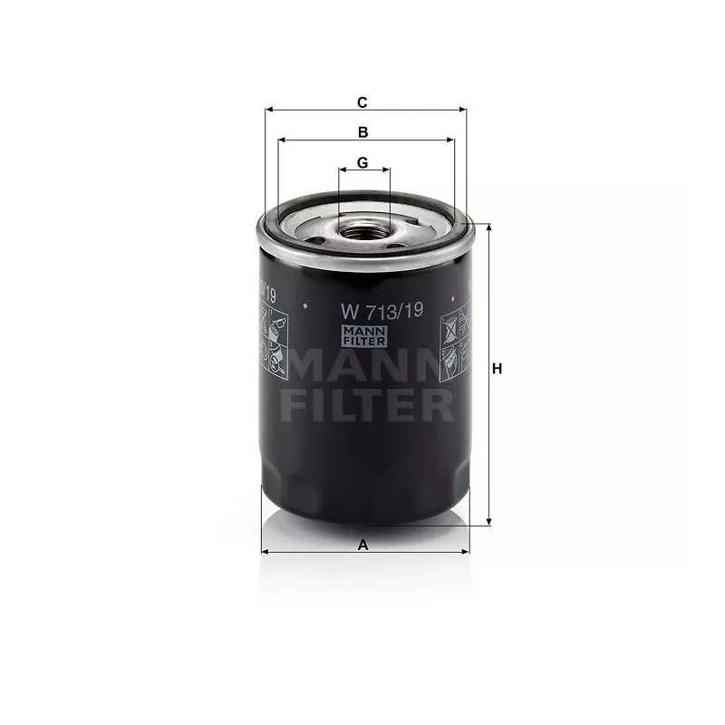 W 713/19 MANN-FILTER alyvos filtras FORD LD
