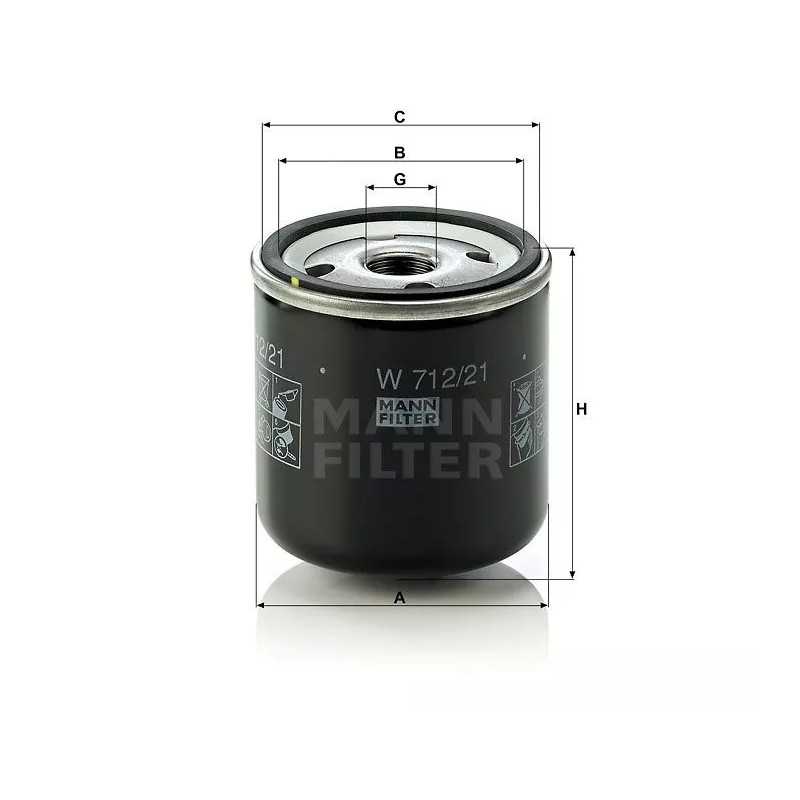 W 712/21 MANN-FILTER alyvos filtras FIAT CINQUECENTO