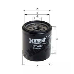 H97W09 Hengst alyvos filtras