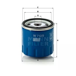 W 712/9 MANN-FILTER ALYVOS FILTRAS CITROEN PEUGEOT