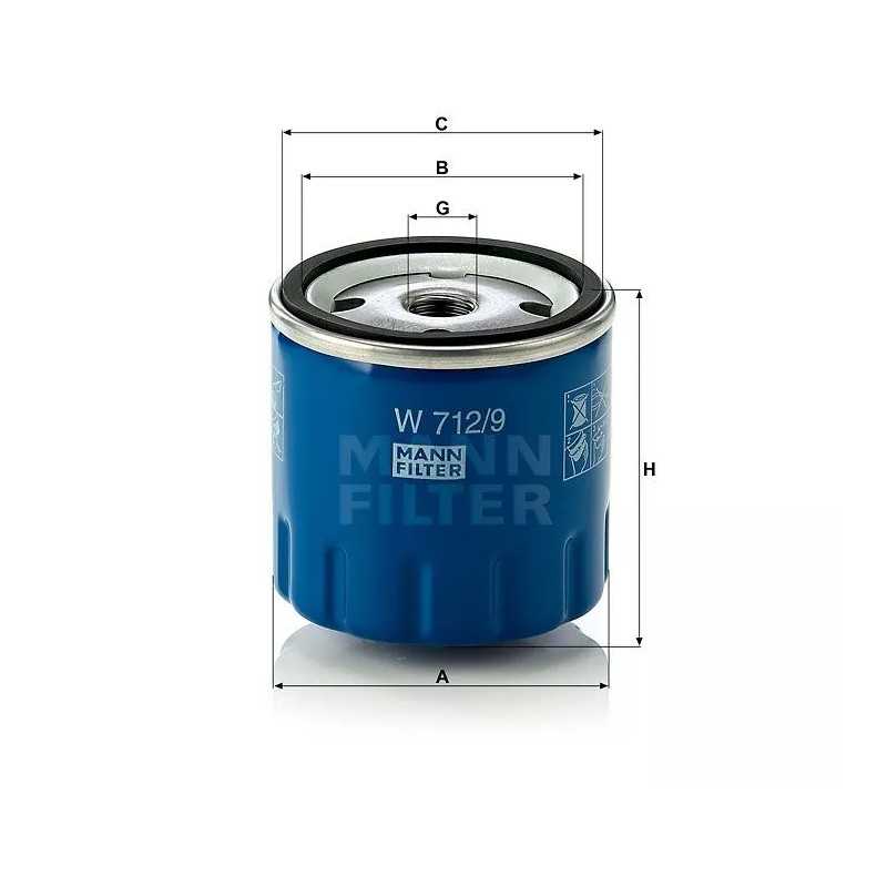 W 712/9 MANN-FILTER ALYVOS FILTRAS CITROEN PEUGEOT