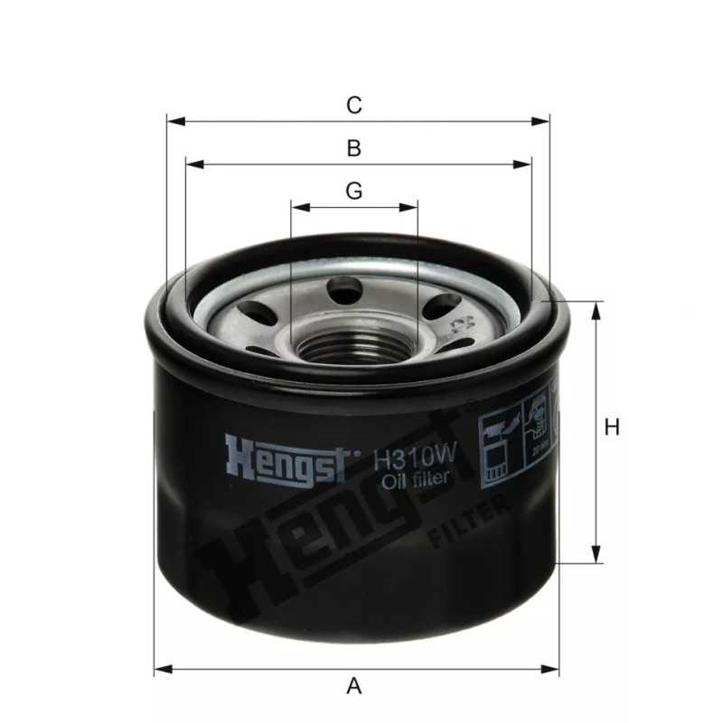 H310W Hengst alyvos filtras