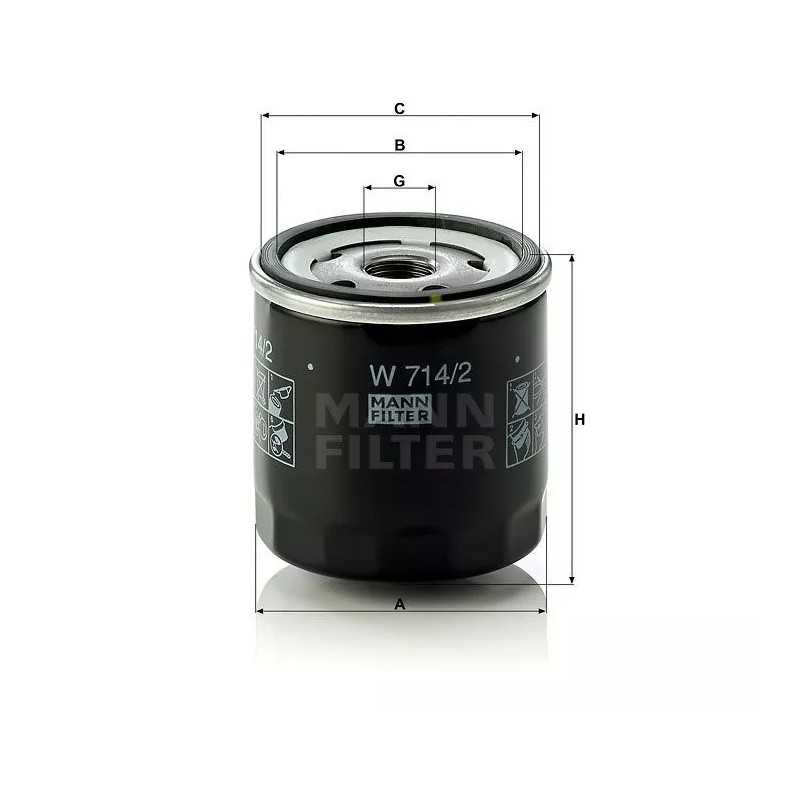W 714/2 MANN-FILTER FIAT alyvos filtras