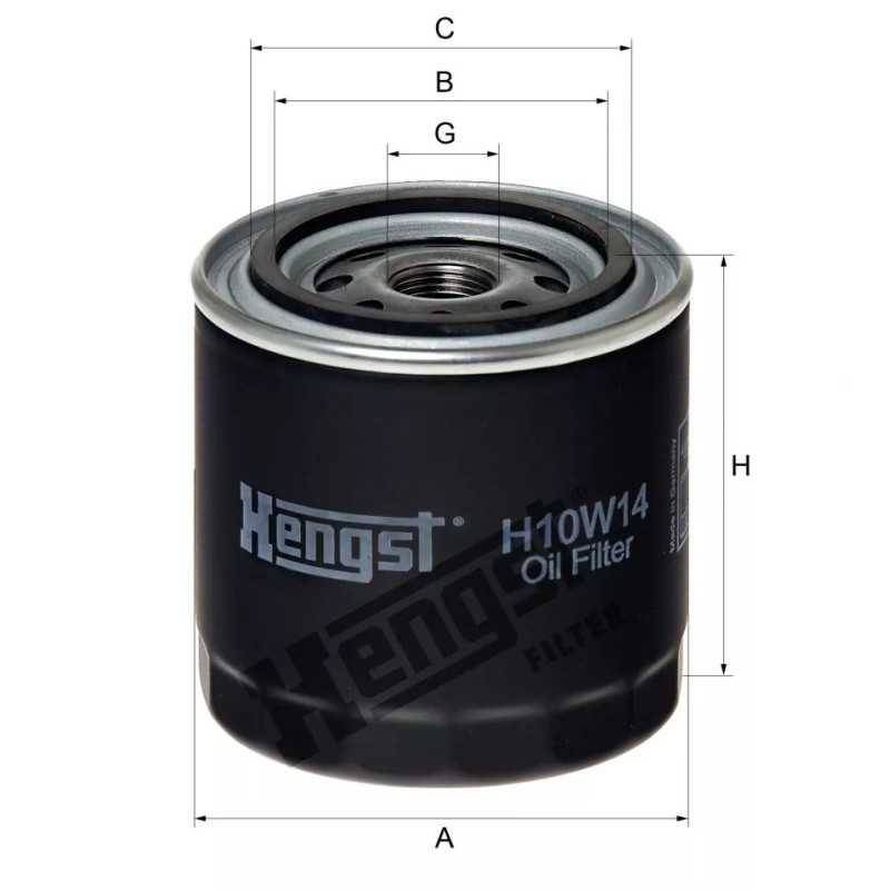 H10W14 Hengst alyvos filtras