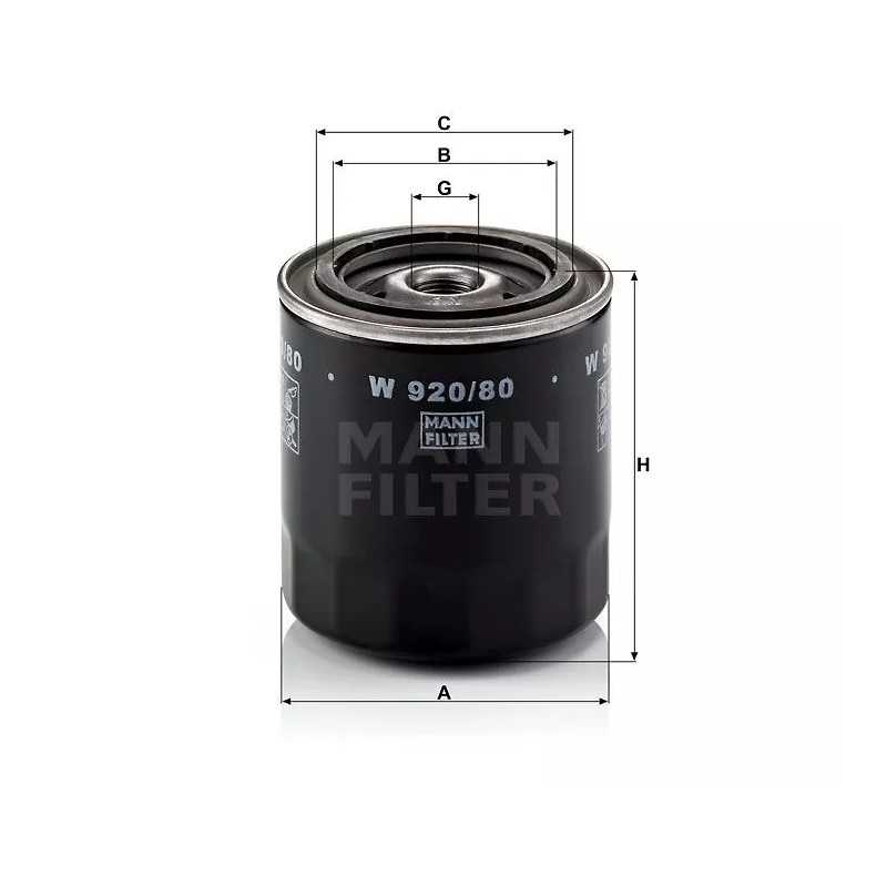 920/80 MANN-FILTER alyvos filtras (pakeistas W920/48)