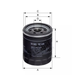 H90W02 Hengst alyvos filtras