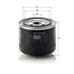 W 914/26 MANN-FILTER ALYVOS FILTRAS ROVER FREELANDER