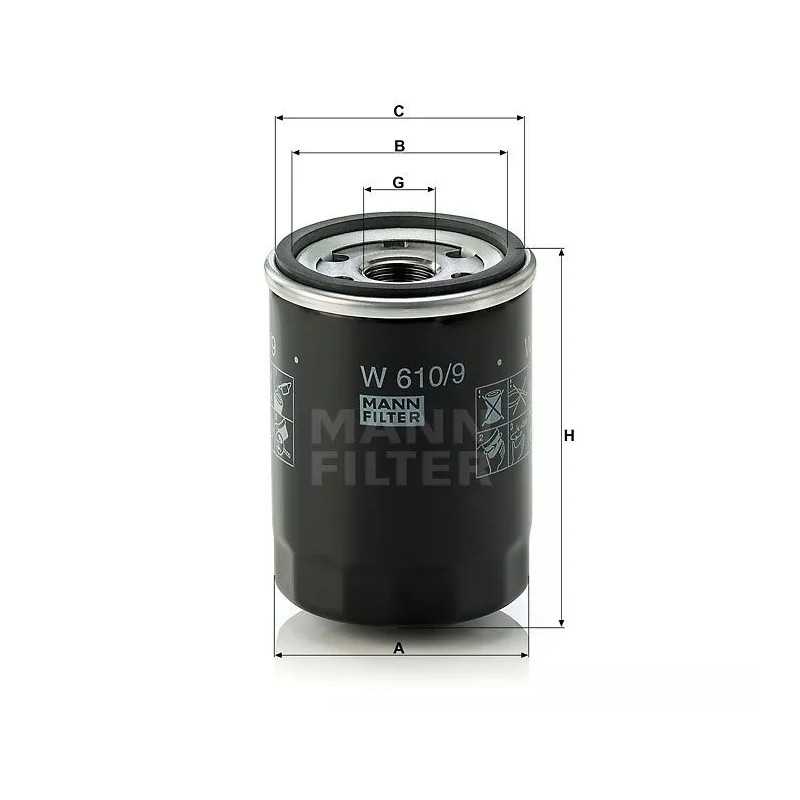 W 610/9 MANN-FILTER alyvos filtras