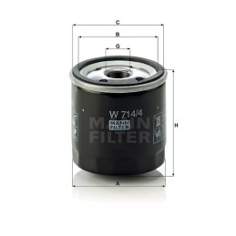 W 714/4 MANN-FILTER alyvos filtras FIAT DUCATO 1.9D 87-94