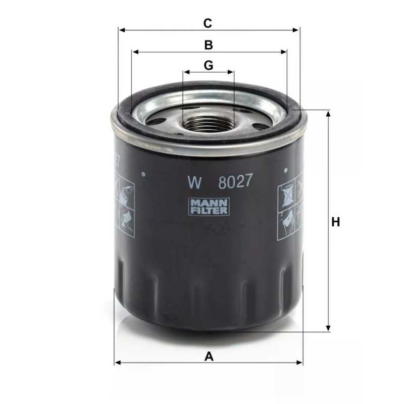 W8027 Mann alyvos filtras