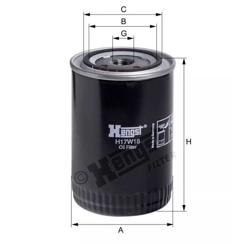 H17W18 Hengst alyvos filtras