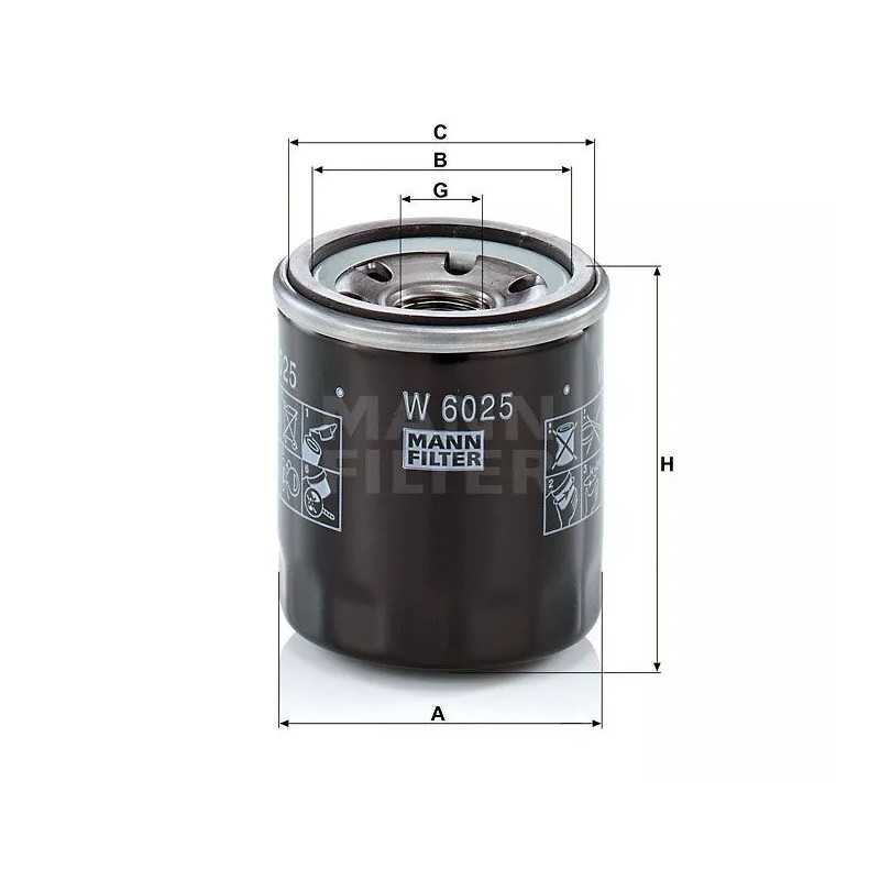 W6025 MANN alyvos filtras