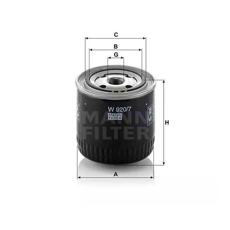 W 920/7 MANN-FILTER ALYVOS FILTRAS SCANIA RENAULT
