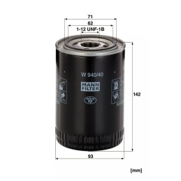 W 940/40 MANN-FILTER alyvos filtras