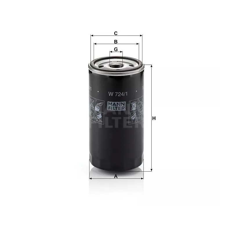 W 724/1 MANN-FILTER alyvos filtras FORD 1.6D