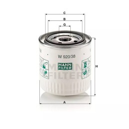 W 920/38 MANN-FILTER alyvos filtras RENAULT DAC
