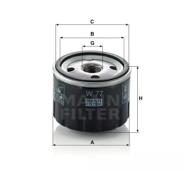 W 77 MANN-FILTER ALYVOS FILTRAS FIAT RENAULT CITROEN