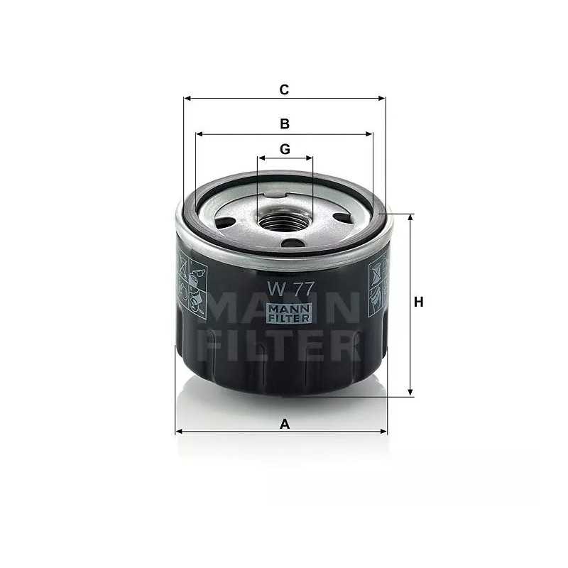 W 77 MANN-FILTER ALYVOS FILTRAS FIAT RENAULT CITROEN