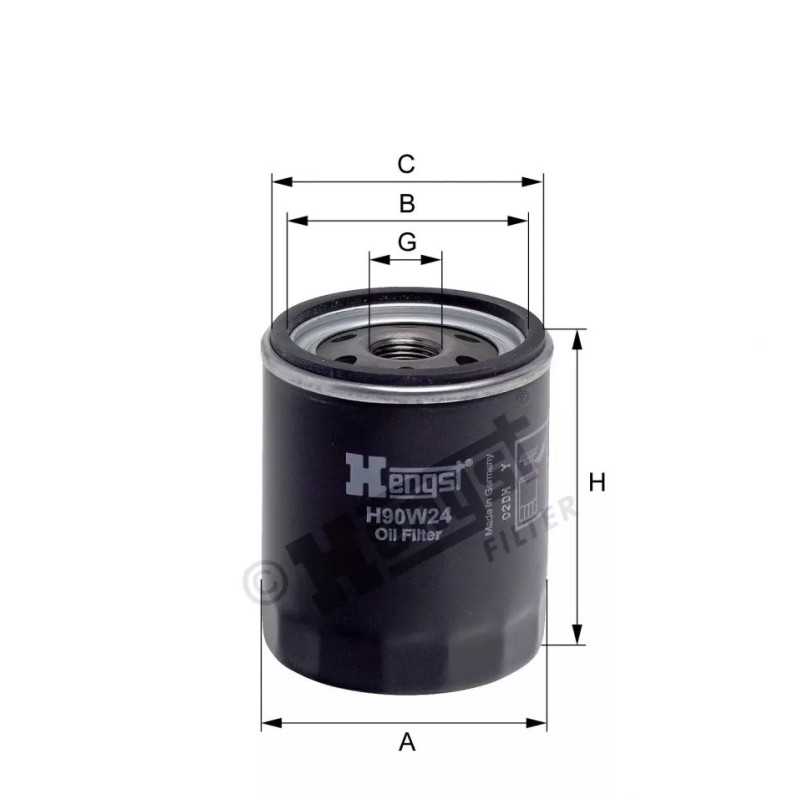 H90W24 Hengst alyvos filtras