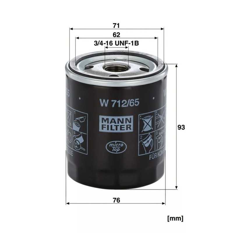 W 712/65 MANN-FILTER alyvos filtras