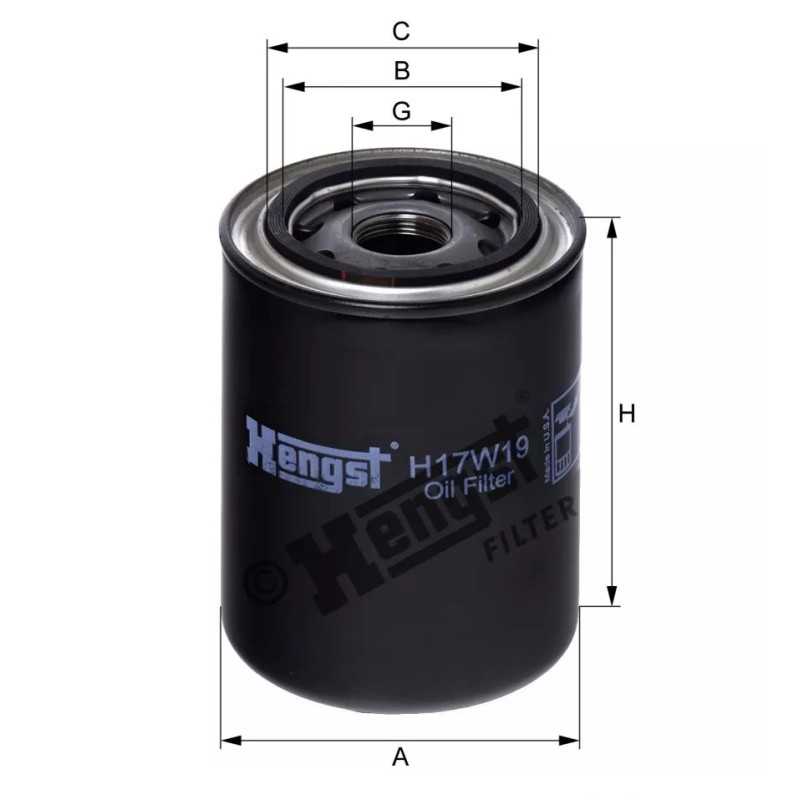 H17W19 Hengst alyvos filtras